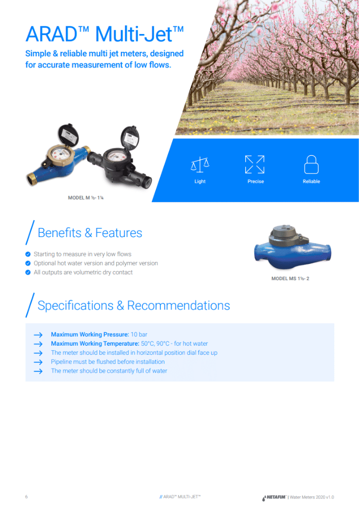 ARAD Multijet Water Meter Flotech Solutions